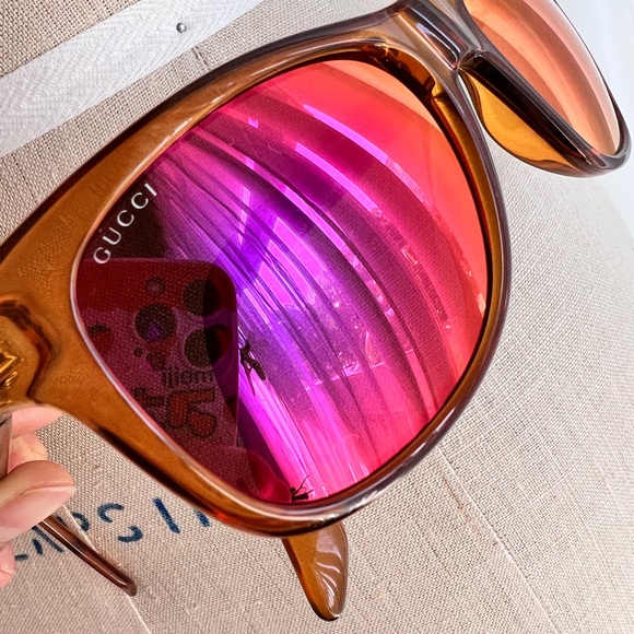 **SOLD** GUC GUCCI Havana Orange Mirror Lense Sunglasses - GG3709/S - Picture 13 of 14